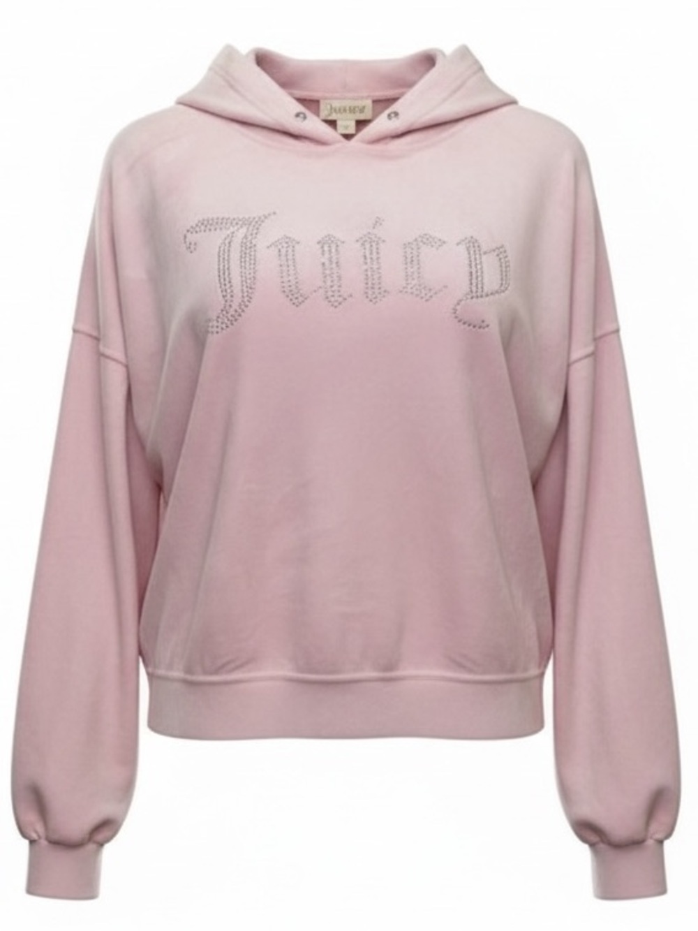 JUICY COUTURE Pajama Top Only Rhinestone Lettering Logo Details Pink Silver SZ L